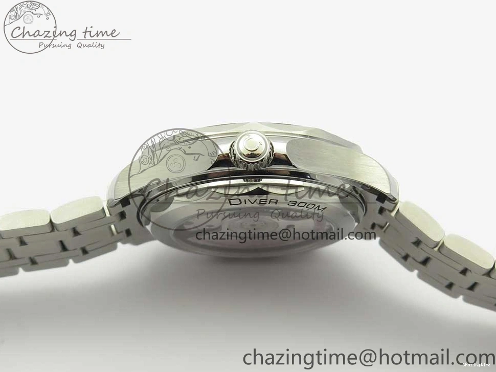 0113 Effortless 2018 Seamaster Diver 300M OMF Best Edition Blue Ceramic Gray Dial on SS Bracelet A8800 (Black Balance Wheel) 7958